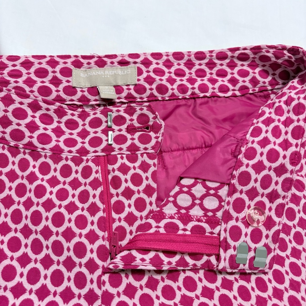 Banana Republic Chino Tailored Fuchsia Pink Patterned Women’s Shorts SZ 2 - Picture 8 of 8